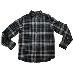 Ultimate Terrain Flannel‎ Shirt - Cozy Blue, Grey & Brown Plaid Men’s Medium